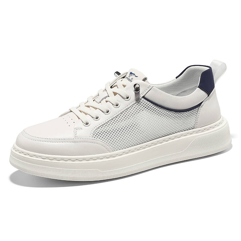 SEPTWOLVES Lightweight Breathable Mesh Skateboard Shoes Men's White HD