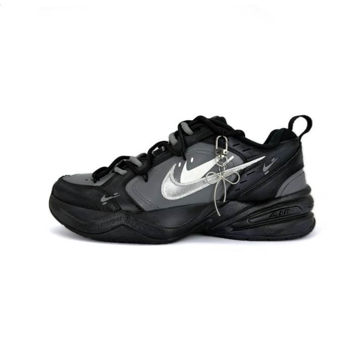Nike Nike Air Monarch 4 Slip Resistant, Abrasion Resistant, Lightweight Low top Chunky Sneakers Unisex Black Gray