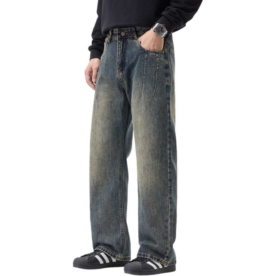 Tonlion Jeans Unisex Blue Moderate Straight Fit Pants