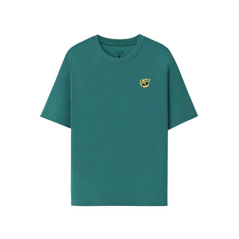 Skechers T Shirts Unisex Mediterranean Green/051G Crew Neck Moderate Straight Fit