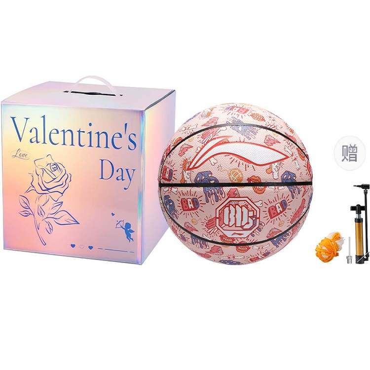 Li-Ning Li Ning Pu Basketball Blue White Rose Red Orange Size 7 Training Unisex