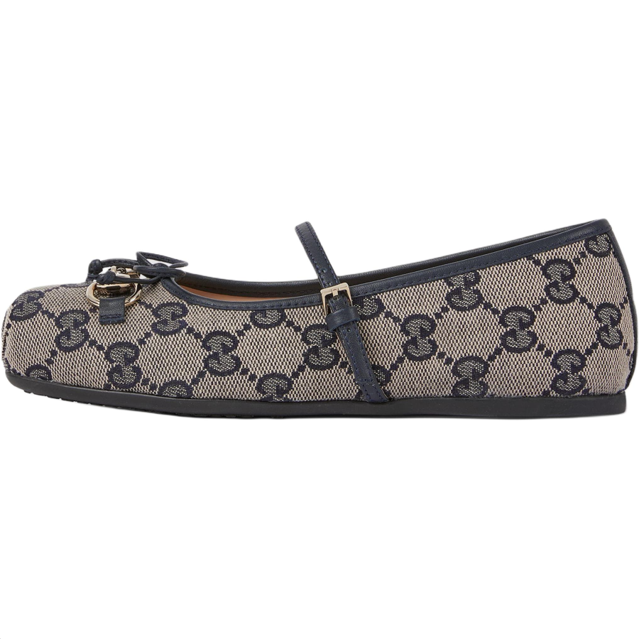 GUCCI Leather Low top Kids Lifestyle Shoes Beige & Blue Kids'