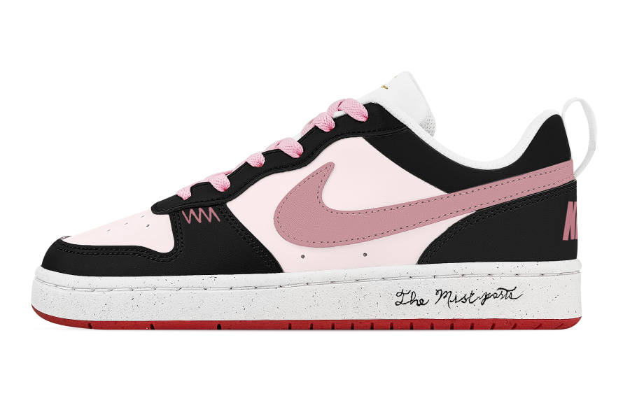 Nike Nike Court Borough Powder Glue Abrasion Resistant Slip Resistant Low top Skateboard Shoes Unisex Black Pink