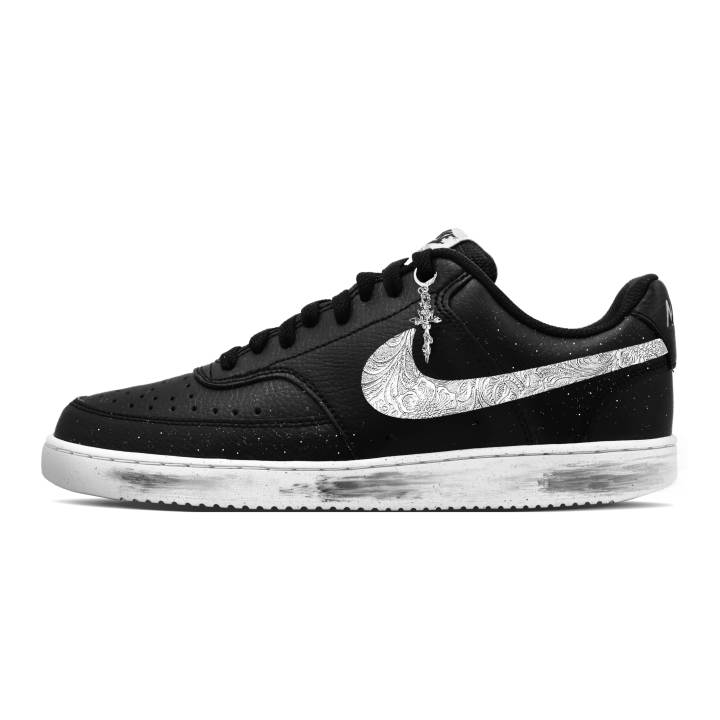 Nike Nike Court Vision 1 Silver Knight Pu Coverage Thermal Slip Resistant Abrasion Resistant Lightweight Breathable