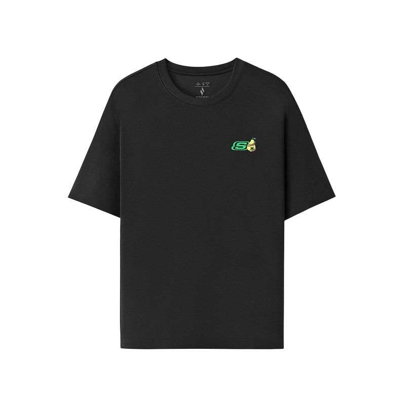 Skechers T Shirts Unisex Carbon Black/0018 Crew Neck Moderate Straight Fit