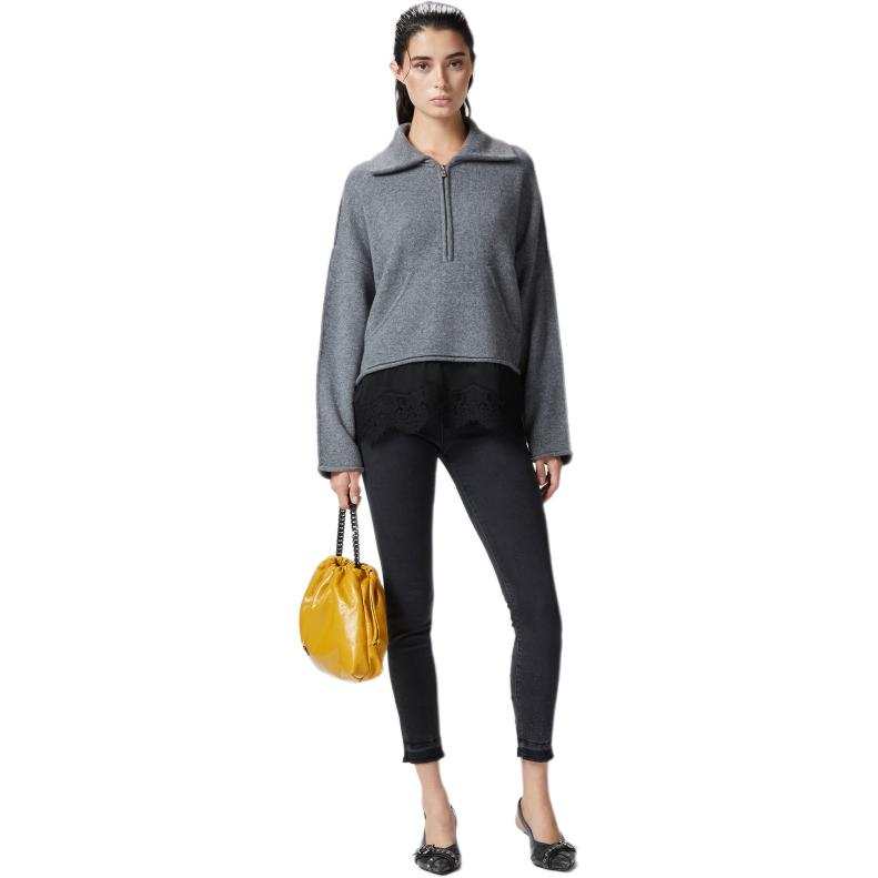 PINKO PINKO Half Zip Lace Trim Jumper