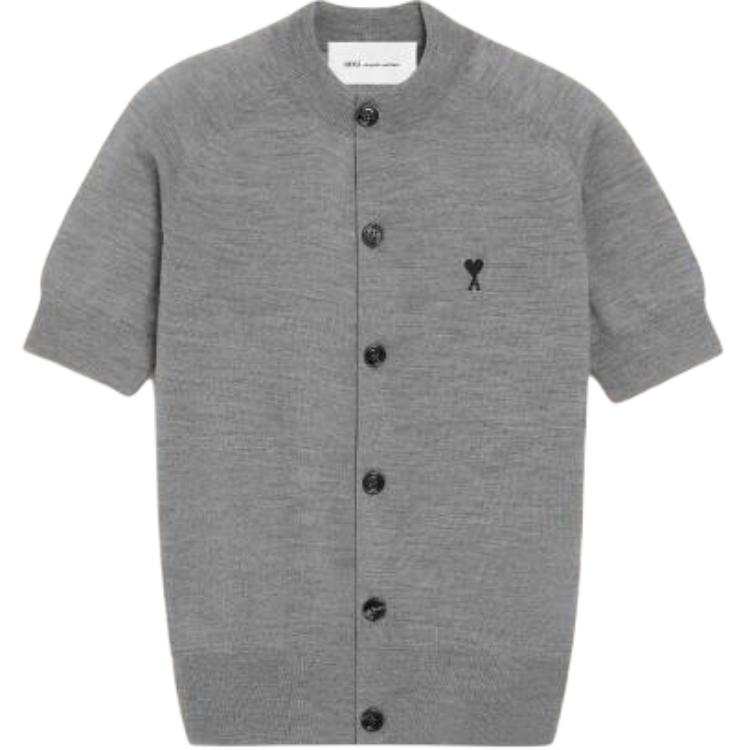 Amiparis Ami De Coeur logo-detail short-sleeves cardigan