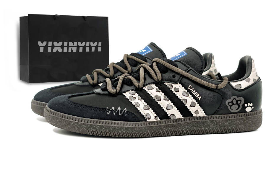 Adidas Adidas Samba OG Black Panther Paw Abrasion Resistant Abrasion Resistant Low top German Army Trainers Unisex Black