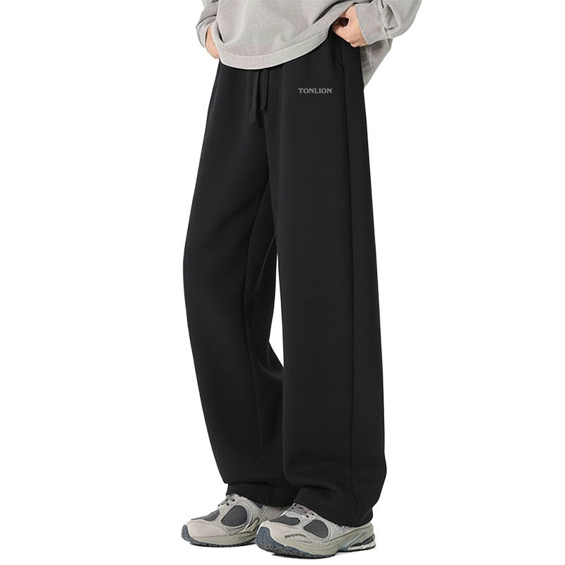 Tonlion Casual Pants Unisex Moderate Straight Fit Pants