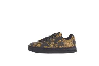 VERSACE JEANS COUTURE VERSACE Court 88 "Baroque Print" Sneakers Black Gold Women's’s
