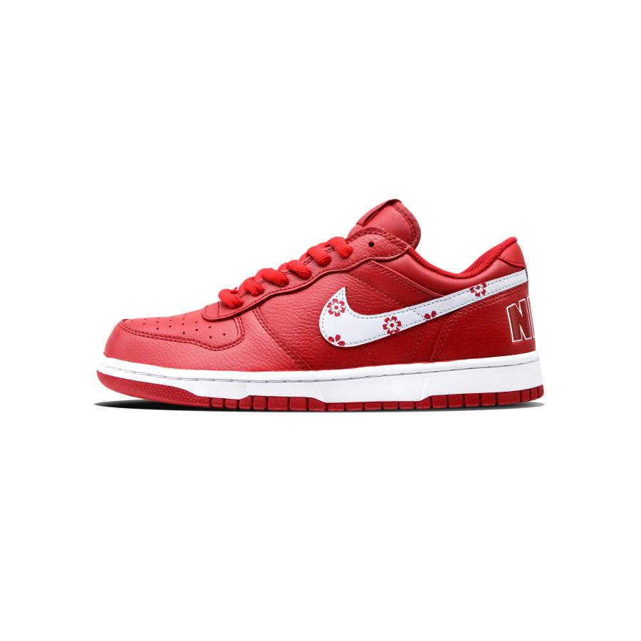 Nike Nike Big Cherry Dye Abrasion Resistant Low top Skateboard Shoes Unisex Red White