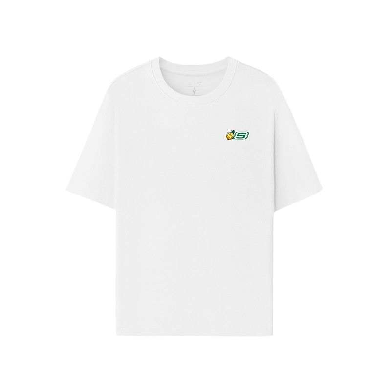 Skechers T Shirts Unisex Bright White/0019 Crew Neck Moderate Straight Fit