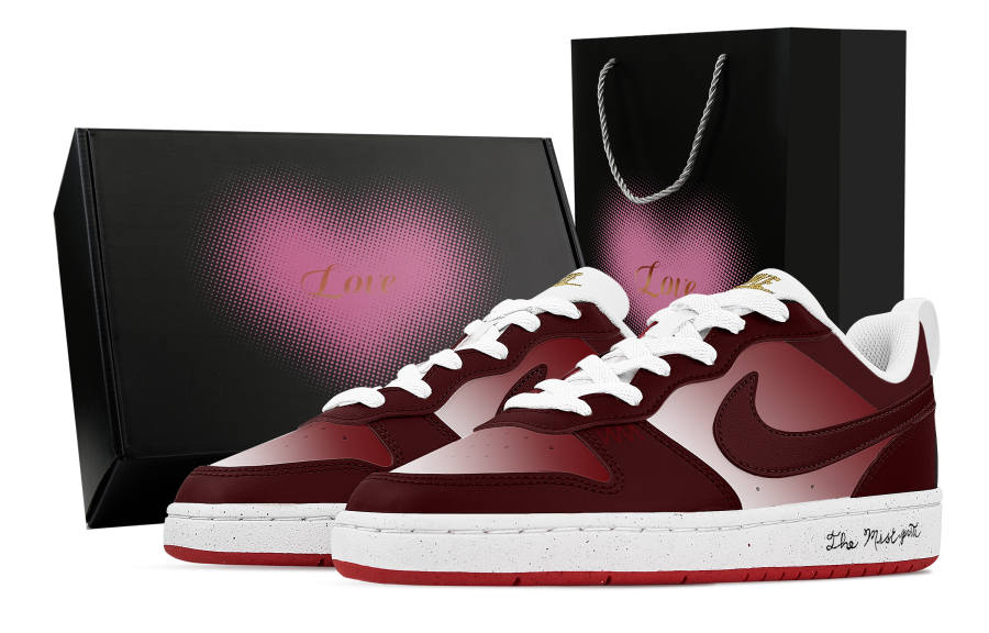 Nike Nike Court Borough Estate Wine Trace, Heart Box Abrasion Resistant Slip Resistant Low top Skateboard Shoes Unisex