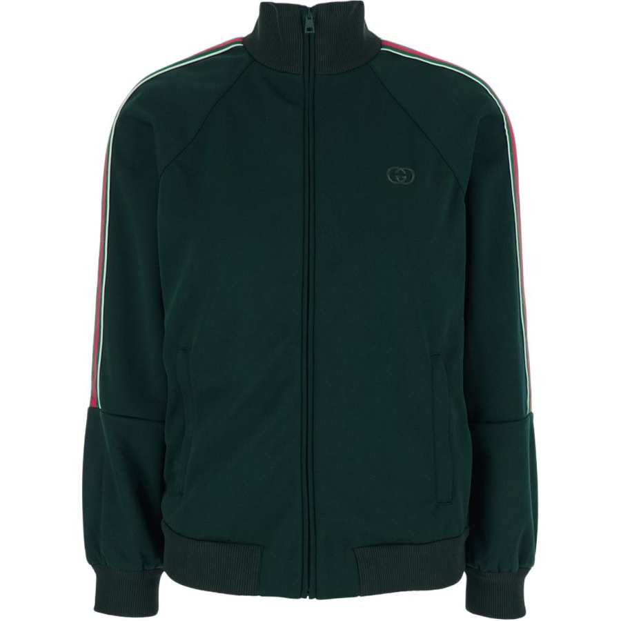 GUCCI Gucci Web Detailed Zipped Sweatshirt