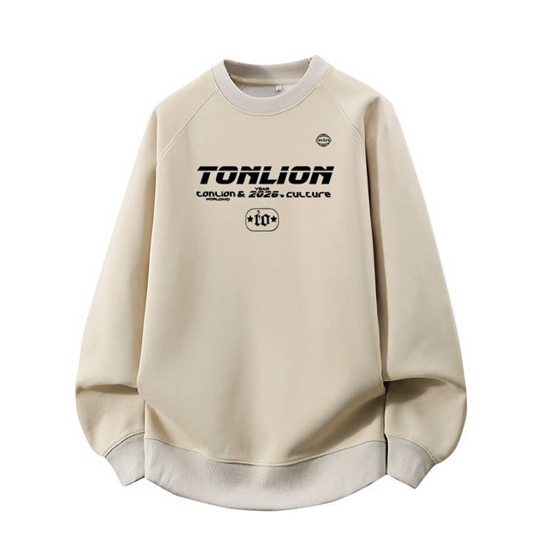 Tonlion Sweatshirts Unisex Crew Neck Moderate Regular