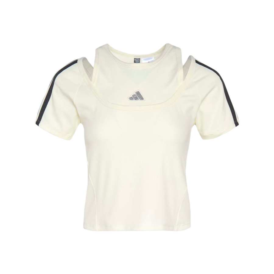 Adidas Adidas Dance T Shirts Women's Jade White Crew Neck Moderate