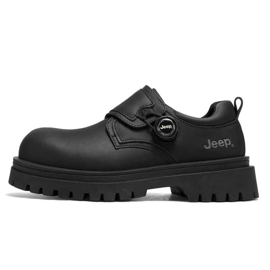 Jeep Casual Leather Shoes Men's Low Top Brown