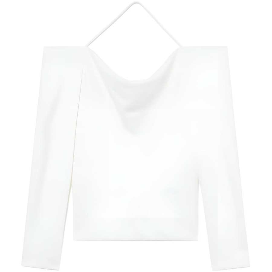IRO NIGHT T Shirts Women's White Boat Neck Thin Straight Fit