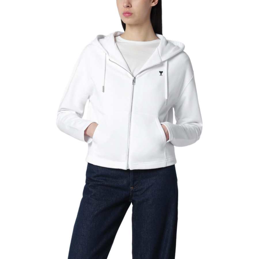 Amiparis Paris Ami De Coeur Zip-Up Drawstring Hoodie