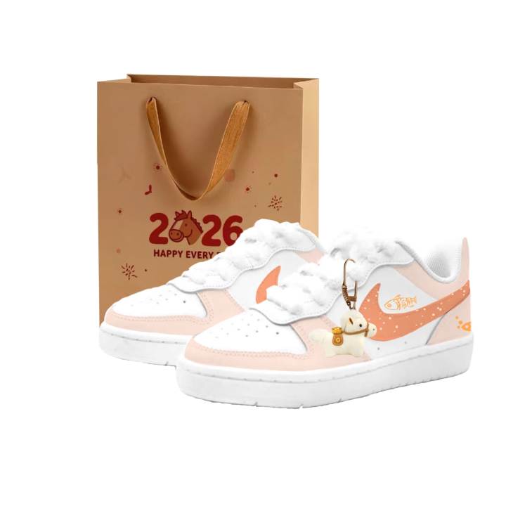 Nike Nike Court Borough 2 Abundance Every Year, Kung Fu Rabbit Leather Cushioning Abrasion Resistant Slip Resistant