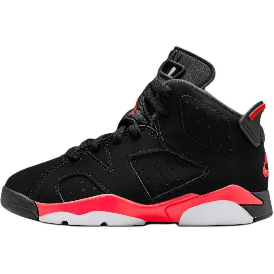 Jordan Jordan Air Jordan 6 Mid top Children's Basketball Shoes Black Red Children Aged 3 7 Years Old