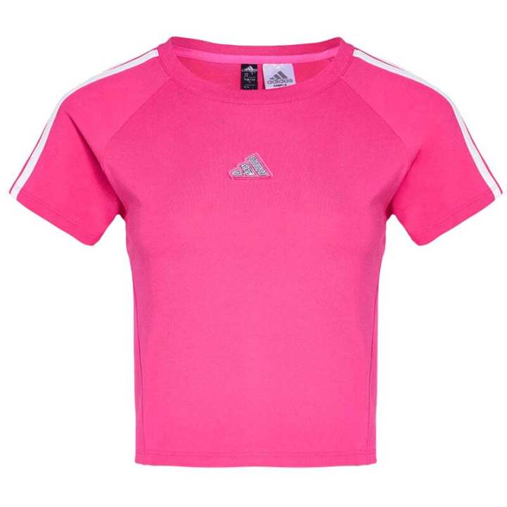 Adidas Adidas Dance T Shirts Women's Barbie Pink Crew Neck Moderate