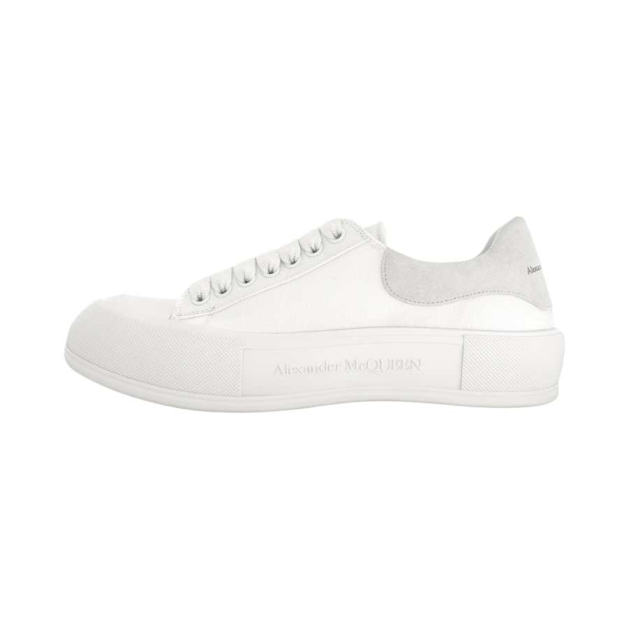 Alexander McQueen Deck Textile, Leather Low top Stylish Skateboarding Shoes Men's White