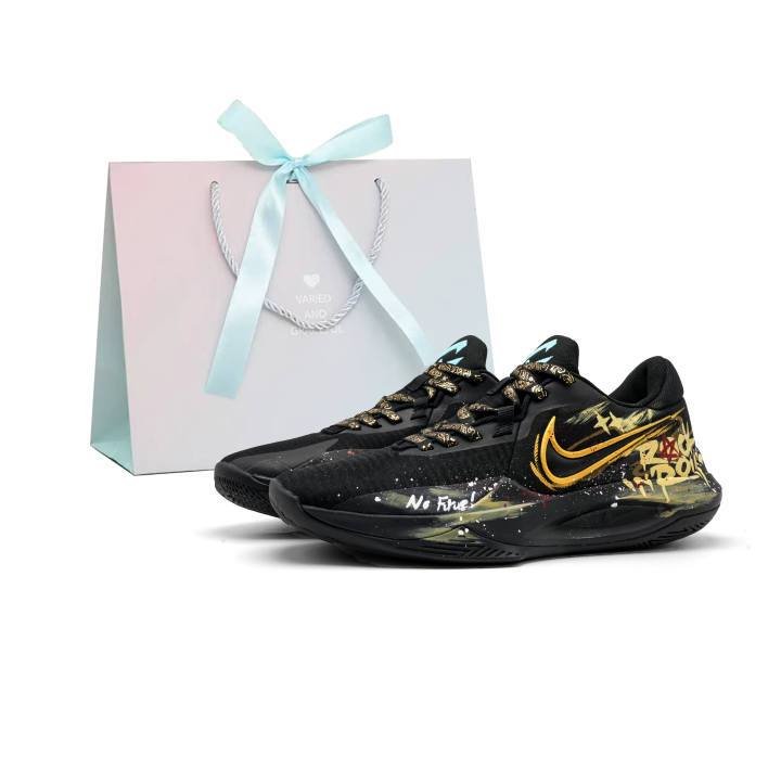 Nike Nike Precision 6 Fiery Gold Low top Basketball Shoes Men's Black Gold
