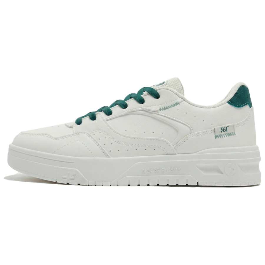 361° Slip Resistant Abrasion Resistant Low top Skateboard Shoes Men's White Green