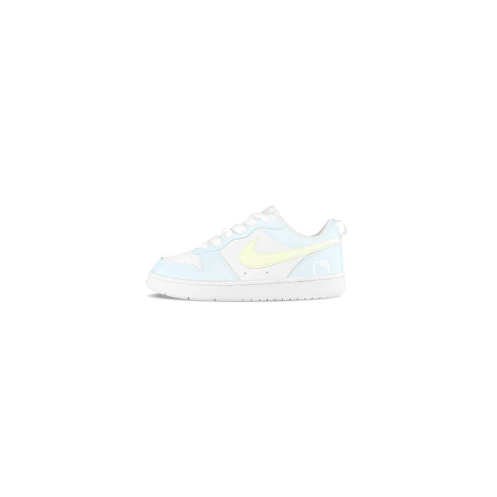 Nike Nike Court Borough Floating Blue Lemon Cat Synthetic Leather Abrasion Resistant Breathable Low top