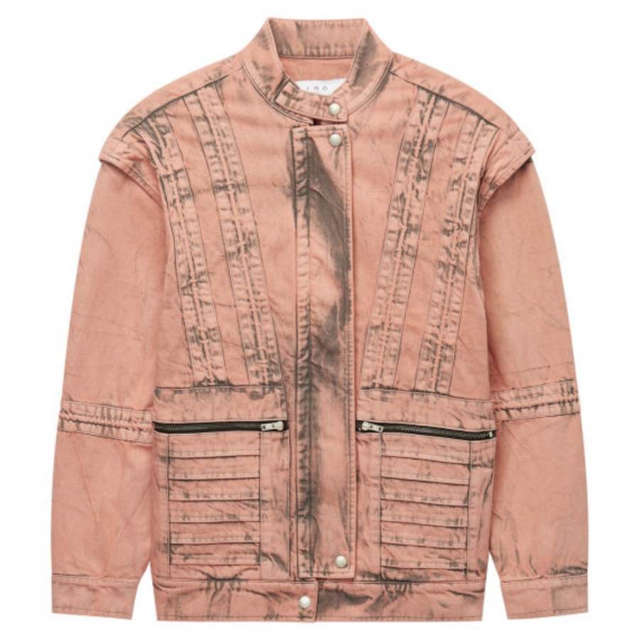IRO NIGHT Jackets Women's Pink Stand Collar Moderate Workwear