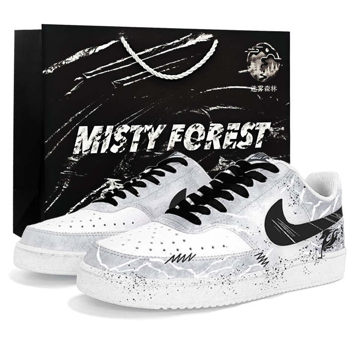 Nike Nike Court Vision 1 Galloping Horse Hoof Disease Low top Skateboard Shoes Unisex Black White