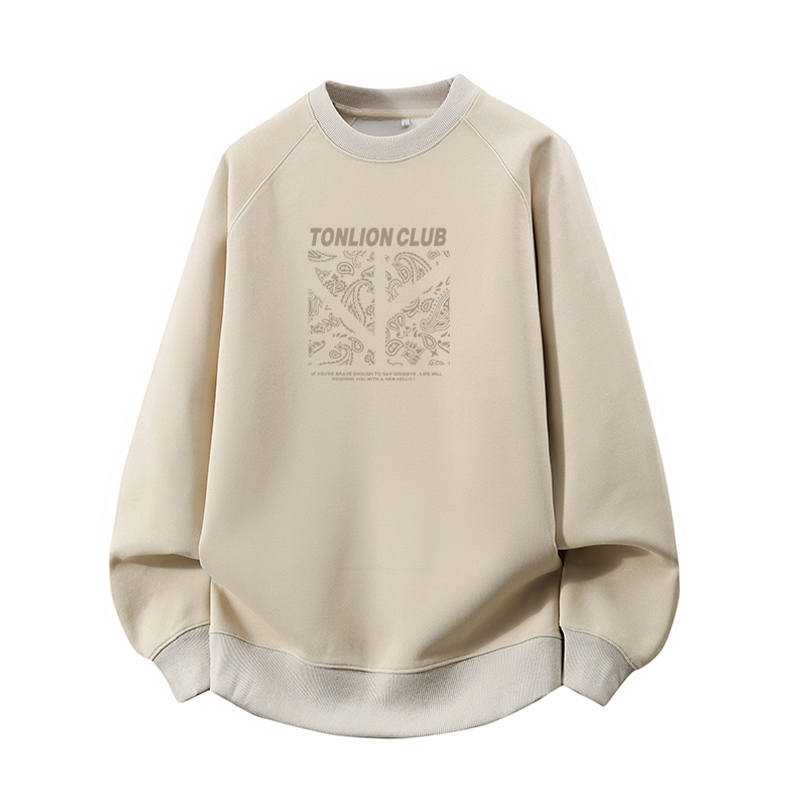 Tonlion Sweatshirts Unisex Crew Neck Moderate Regular