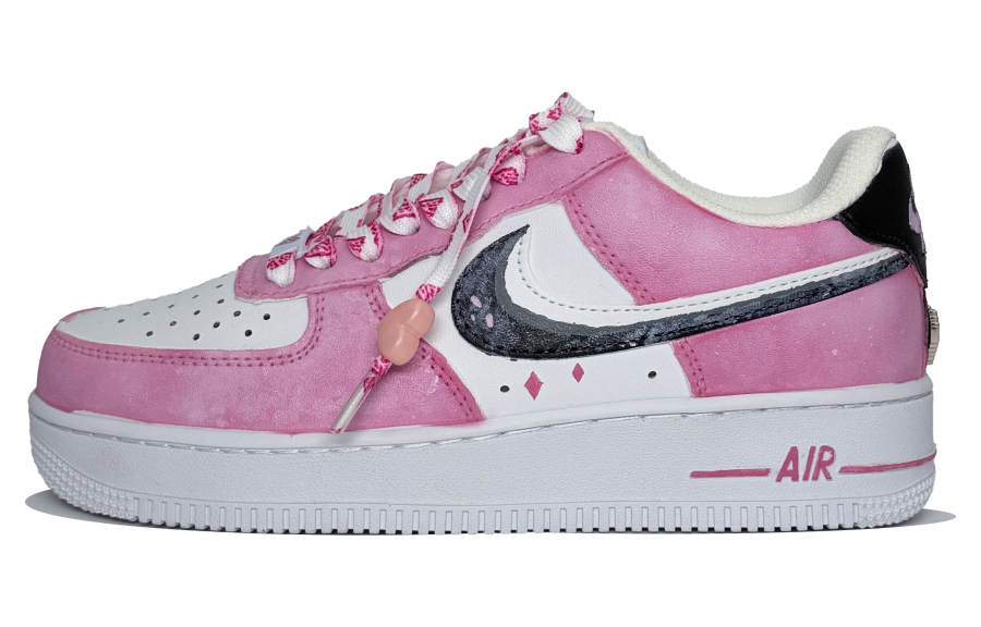 Nike Nike Air Force 1 Leather Abrasion Resistant Abrasion Resistant Low top Skateboard Shoes GS Women's Pink White