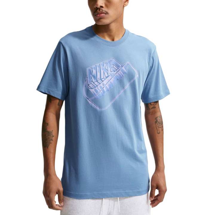 Nike Nike Sportswear T Shirts Men's Work Blue Crew Neck Moderate