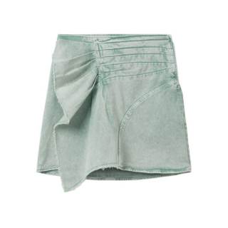 IRO NIGHT Denim Short Skirts Women's Green Thin
