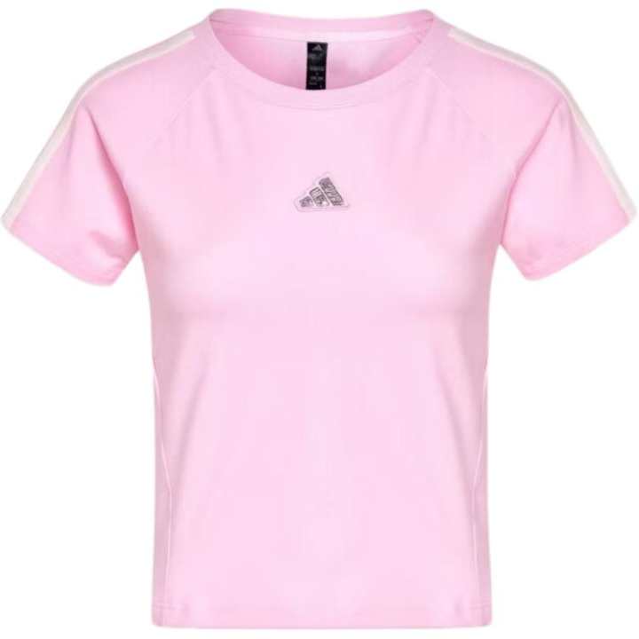 Adidas Adidas Dance T Shirts Women's Light Pink Crew Neck Moderate