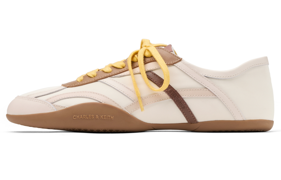 CHARLES&KEITH Small Ck Textile, Cow Leather Low top Casual Shoes Women's