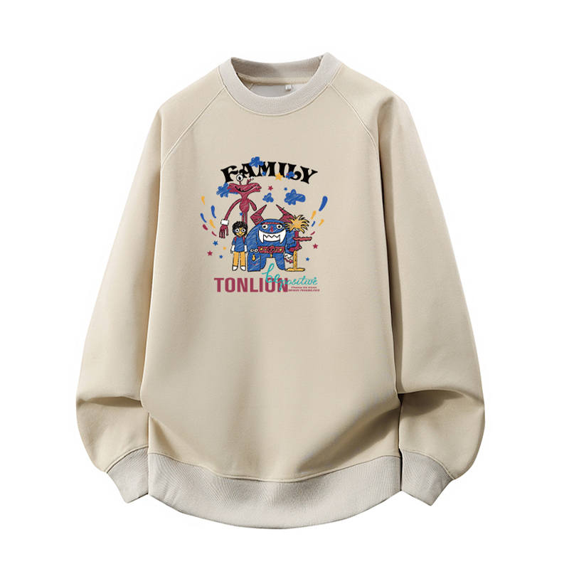 Tonlion Sweatshirts Unisex Crew Neck Moderate Regular