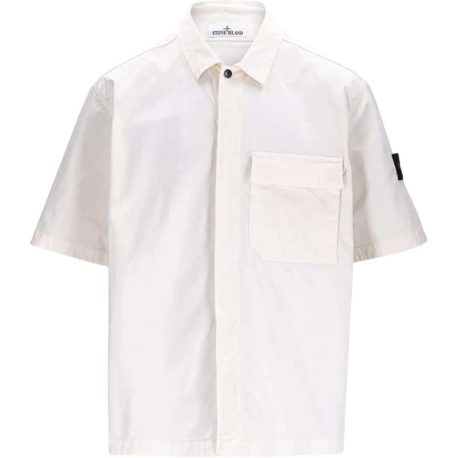 Stone Island Logo Patch Short Sleeved Shirt