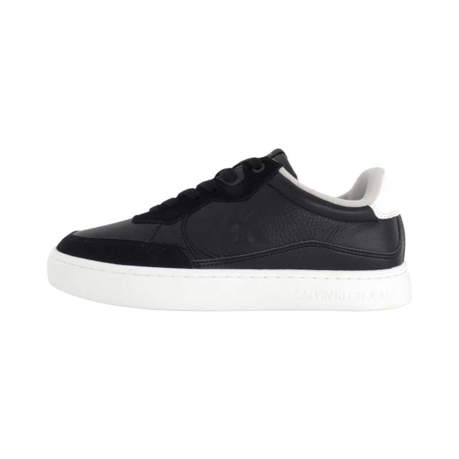 Calvin Klein CKJ CALVIN KLEIN JEANS Cow Leather Low top Skateboard Shoes Men's Black White