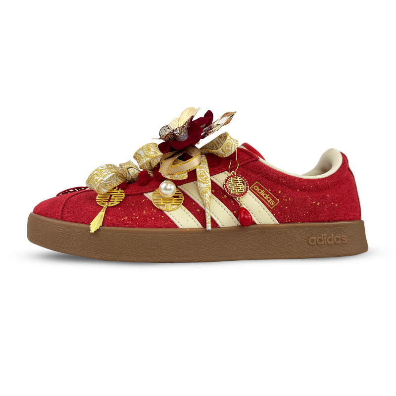 Adidas Adidas Vl Court Classic Oriental Style Low top Skateboard Shoes Unisex Red