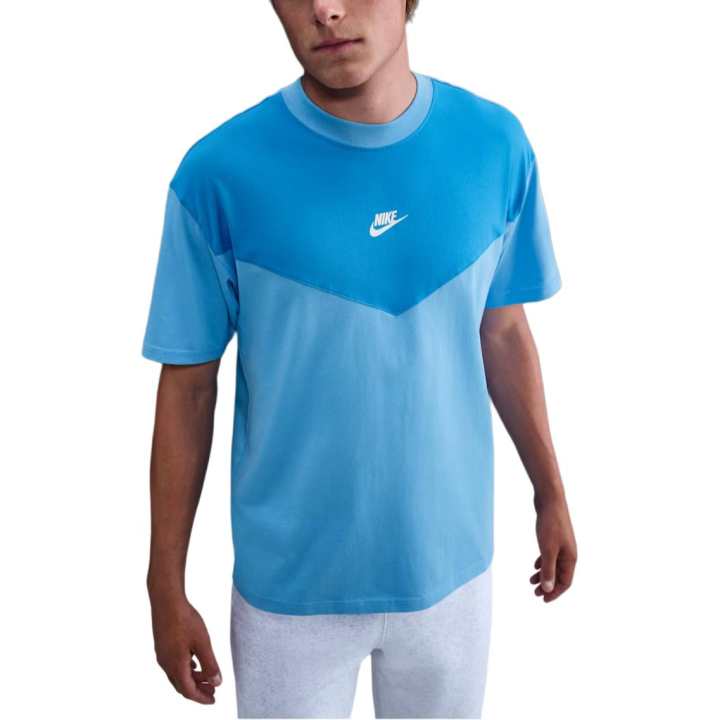 Nike Nike Sportswear T Shirts Men's University Blue/Light Blue/Photon Dust Crew Neck Moderate