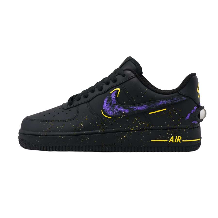 Nike Nike Air Force 1 Skateboard Shoes Unisex Black Purple Yellow