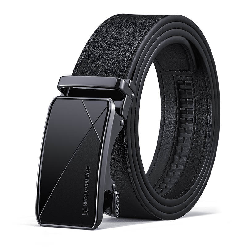 HLA Split Cow Leather Zinc Alloy Leather Belts Men's 3.5cm