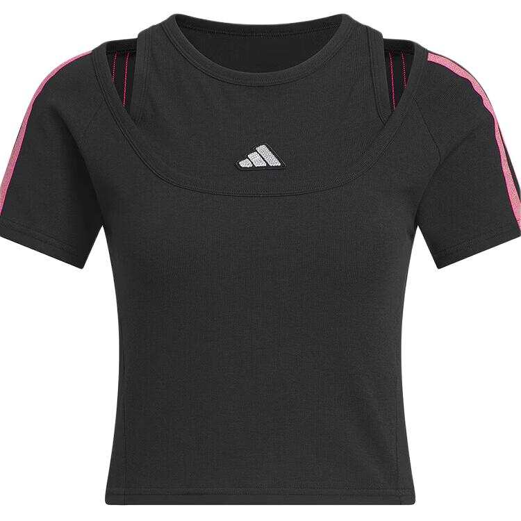 Adidas Adidas T Shirts Women's Black Crew Neck Moderate