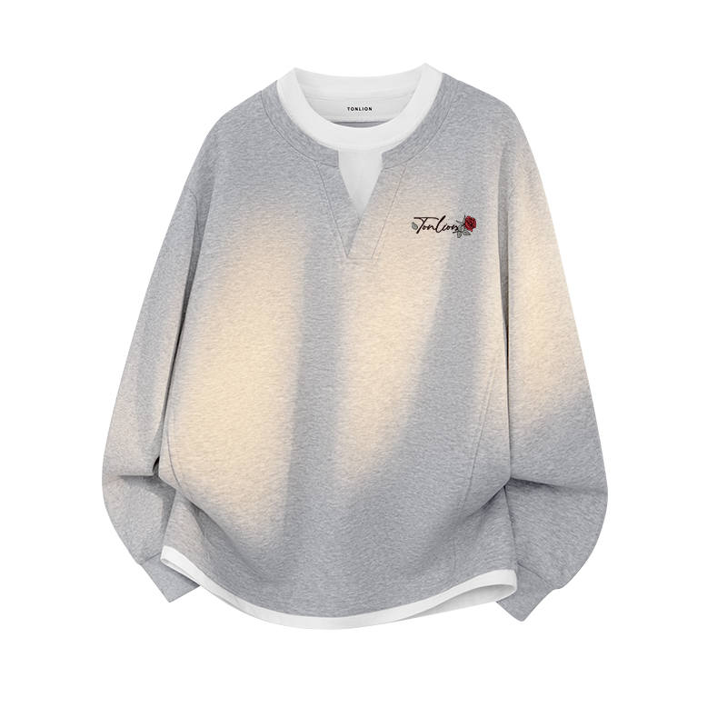 Tonlion Sweatshirts Unisex Crew Neck Moderate Regular
