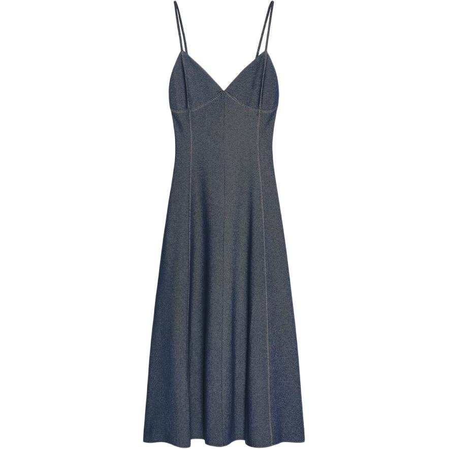 ZARA Slip Dresses Women's Blue Moderate Midi Skirt