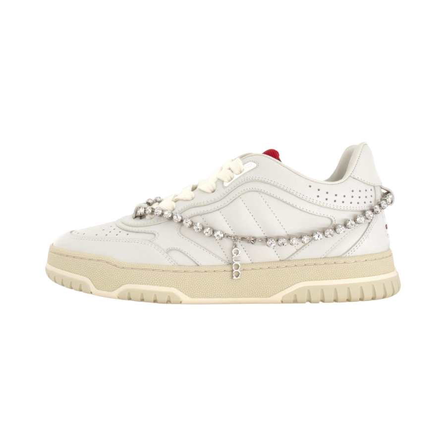 Gucci Wmns Re-Web Sneaker 'White Crystal Chain' Women's