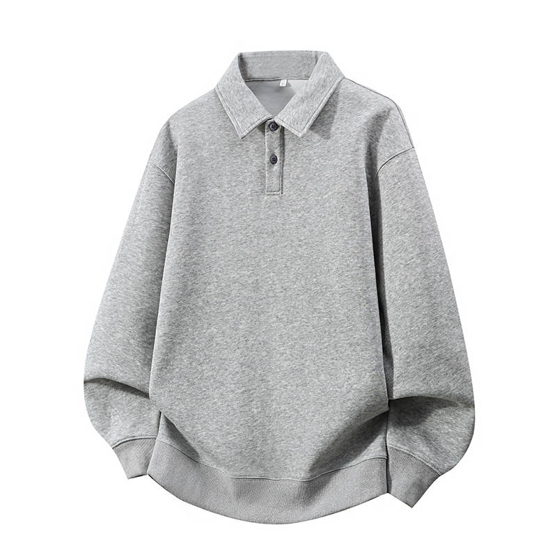 Tonlion Sweatshirts Unisex Polo Collar Moderate Regular